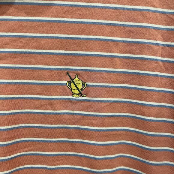 Peter Millar Seaside Short Sleeve Golf Striped Polo Shirt Mens Size Medium - Picture 3 of 6